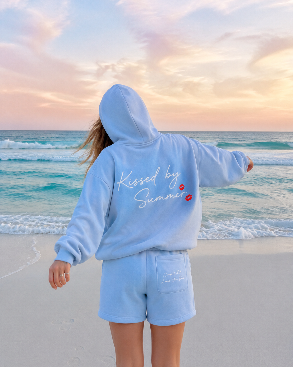 Kissed by Summer Hoodie - Summer Sky