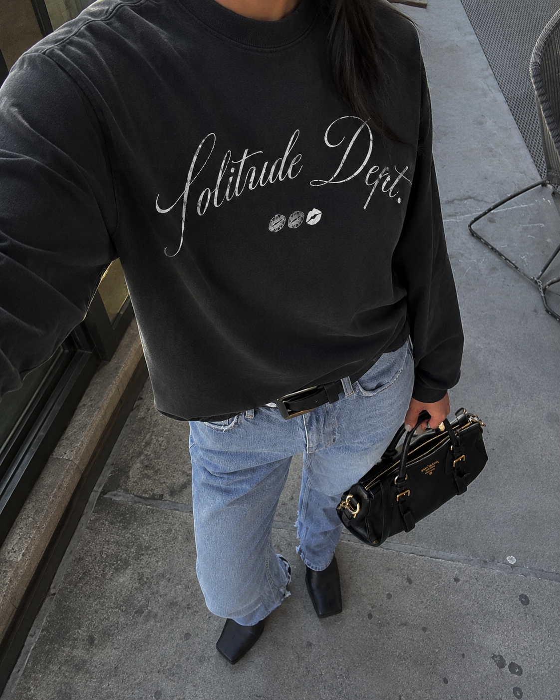 Solitude Dept Longsleeve Tee - Washed Charcoal