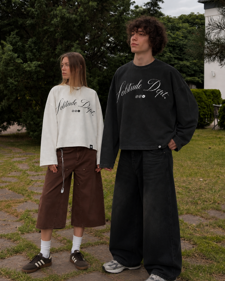 Solitude Dept Longsleeve Tee - Washed Charcoal