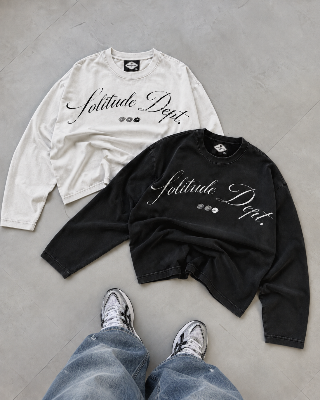 Solitude Dept Longsleeve Tee - Washed Charcoal
