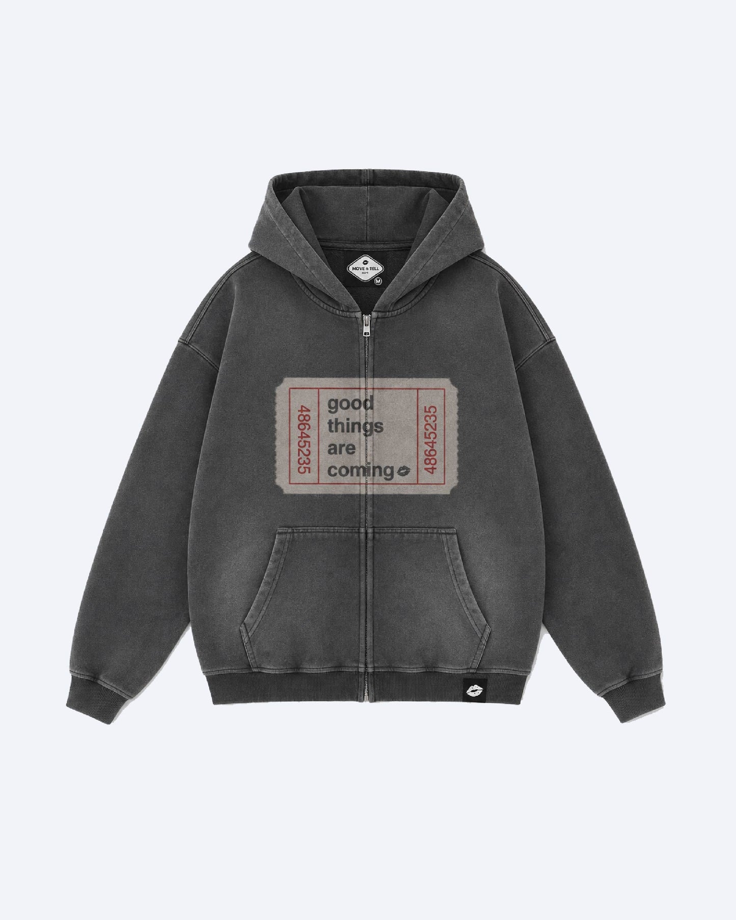 Good Things Zip-Up Hoodie - Washed Charcoal