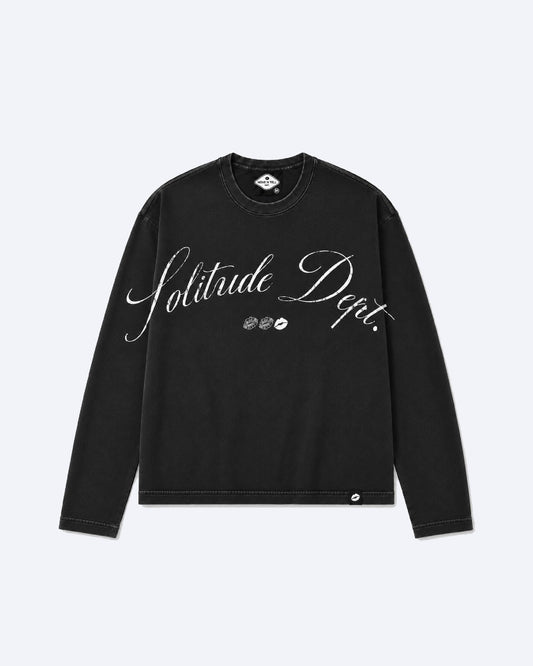 Solitude Dept Longsleeve Tee - Washed Charcoal